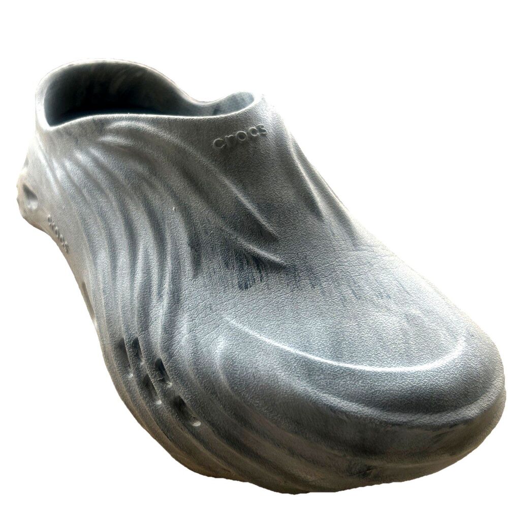 Crocs Echo Wave Watercolor Marble Black White Clog Perforated Unisex  M/7 W/9